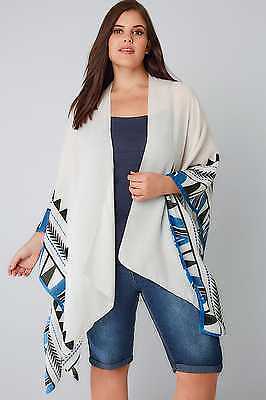 Yours Clothing YoursClothing Plus Size Womens Ladies Cardigan Top Aztec Border Print Wrap