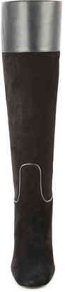 Roger Vivier Women's Suede and Leather Tall Boot -Black