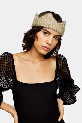 Topshop Womens Gold Christmas Tinsel Crown - Gold