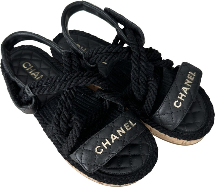 Chanel Dad Sandals leather sandal - ShopStyle