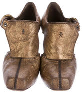 Thumbnail for your product : Henry Beguelin Metallic Square-Toe Booties