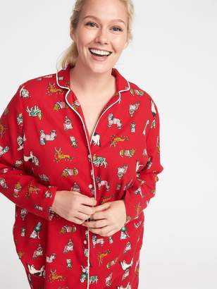 Old Navy Printed Flannel Plus-Size Pajama Set