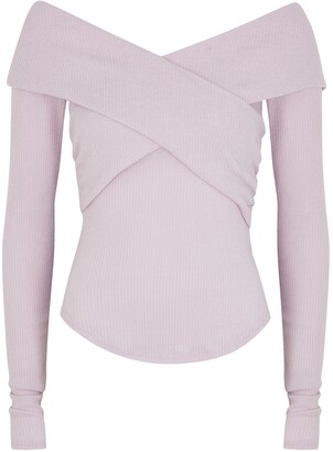 Free People Marley Lilac Stretch-knit Top