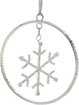 Melrose International Jeweled Metal Hanging Snowflake Ornament (Set of 12)