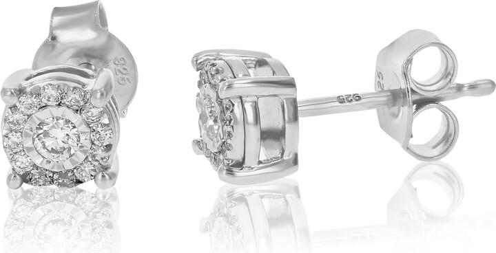 Vir Jewels 1/4 cttw Round Lab Grown Diamond Stud Earrings For Women .925 Sterling Silver Prong Set