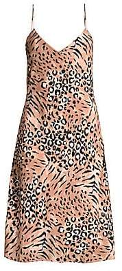 Paige Women's Cicely Silk Faded Leopard Print Dress