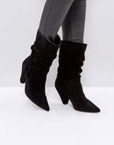 Thumbnail for your product : ASOS DESIGN CIANNA Suede Slouch Cone Heel Boots