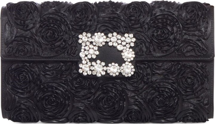 Roger Vivier Envelope Flower Buckle Clutch