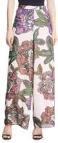 Badgley Mischka Collection Wide-Leg Floral-Print Pants