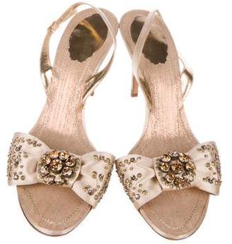 Rene Caovilla Embellished Slingback Sandals