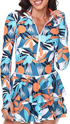 UNIQUEBELLA Rash Guard Swimsuit For Women