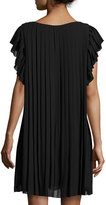 Thumbnail for your product : Max Studio Cap-Sleeve Pleated Chiffon Dress, Black