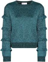 Thumbnail for your product : RED Valentino metallic ruffle detail sweater