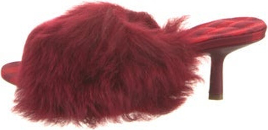 Burberry Faux Fur Slides Red Includes Box & Dust Bag