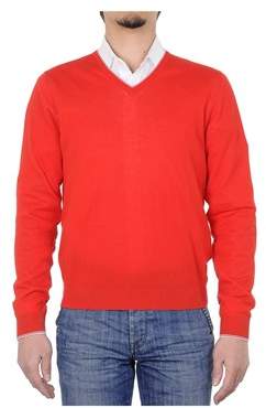 Malo Men's Red Cotton Sweater