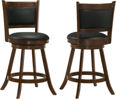 Red Barrel Studio Set Of 2 Chestnut And Black Wooden Swivel Stools | Gift Idea