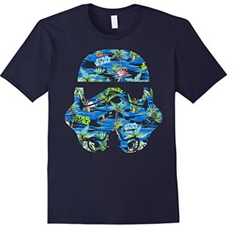 Star Wars Stormtrooper Hawaiian Print Helmet Graphic T-Shirt