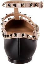 Thumbnail for your product : Valentino Rockstud Caged Leather Ballerina Flat