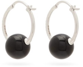 Raphaele Canot Diamond, Onyx & 18kt White-gold Hoop Earrings - Black Multi