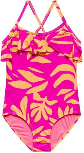 Beach Lingo Girls' Shape Shifter Ruffle One Piece Swimsuit Toddler 2T Cyber Pink