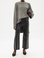 Thumbnail for your product : Totême Wide-sleeve Oversized Longline Wool-blend Sweater - Dark Grey