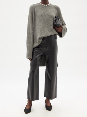 Totême Wide-sleeve Oversized Longline Wool-blend Sweater - Dark Grey