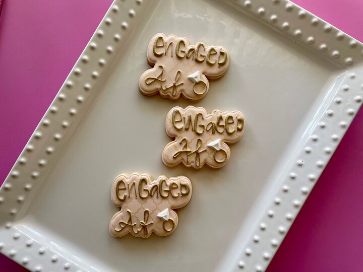 Etsy Engaged Af Sugar Cookies Engagement Party Favors, Set Of 12