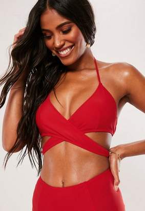 Missguided Red Mix & Match Cross Front Bikini Top
