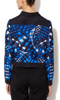 Thumbnail for your product : Oscar de la Renta Silk Faille Gingham Check Embroidered Jacket
