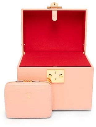 Mark Cross Sara Leather Beauty Case - Light Pink
