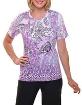 Thumbnail for your product : Allison Daley II Plus Embellished Printed Knit Top