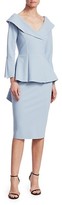 Thumbnail for your product : Chiara Boni La Petite Robe Zoya Long-Sleeve Peplum Sheath Dress