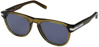 Ferragamo SF916SM (Khaki/Solid Blue) Fashion Sunglasses
