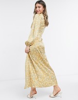 Thumbnail for your product : NEVER FULLY DRESSED long sleeve midaxi dress in multi leaf print