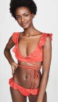 Thumbnail for your product : Beach Riot Red Ruffle Lauren Bikini Top