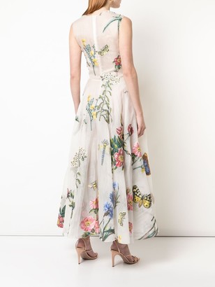 Oscar de la Renta Sleeveless Brocade Floral Dress