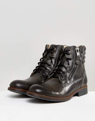 Steve Madden Prive Leather Boots In Black