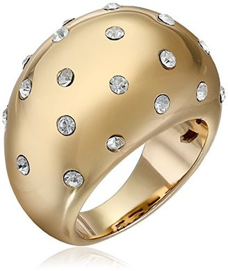 Chamak by Priya Kakkar Plated Crystal Dots Round Raised Ring, Size 7