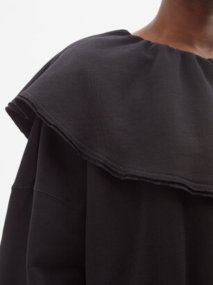 WIGGY KIT Ruffled-collar Cotton-jersey Sweatshirt - Black