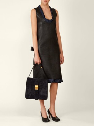 Bottega Veneta Patch-pocket Leather Midi Dress - Black