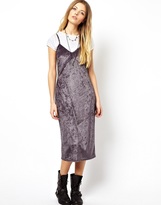 Thumbnail for your product : ASOS Reclaimed Vintage 80s Slip dress in Velvet