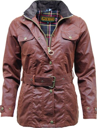 New Game Ladies Morgan Antique Wax Jacket with Belt Lined Unpadded Waxed Cotton 