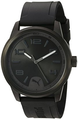 Puma Quartz Stainless Steel and Polyurethane Watch, Color:Black (Model: PU104041003)