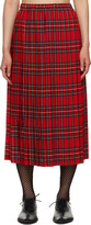 Red Check Midi Skirt 