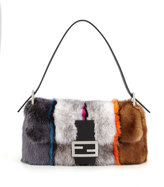Thumbnail for your product : Fendi Baguette Striped Mink Fur Bag, Multicolor