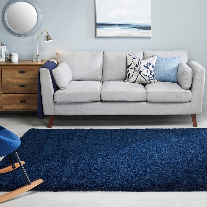 Dunelm Slumber Shaggy Rug Navy ShopStyle
