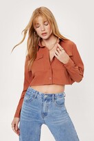 Thumbnail for your product : Nasty Gal Womens Petite Cropped Button Down Shirt - Orange - 8, Orange