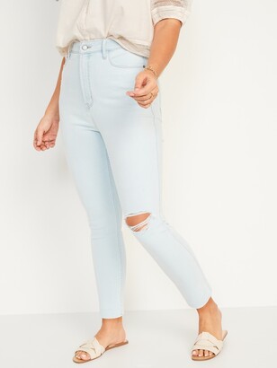 Old Navy Higher High-Waisted Rockstar 360° Stretch Super Skinny Ripped  Ankle Jeans for Women - ShopStyle