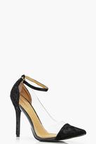 Thumbnail for your product : boohoo Amy Pointed Clear Panel Court