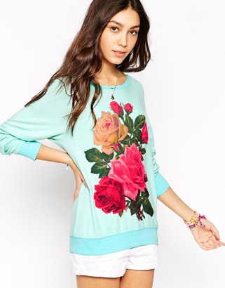 Wildfox Couture Floral Long Sleeve Jumper